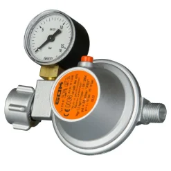 GOK Gasdrukregelaar 50 mbar manometer 1/4 linkse  aansluiting