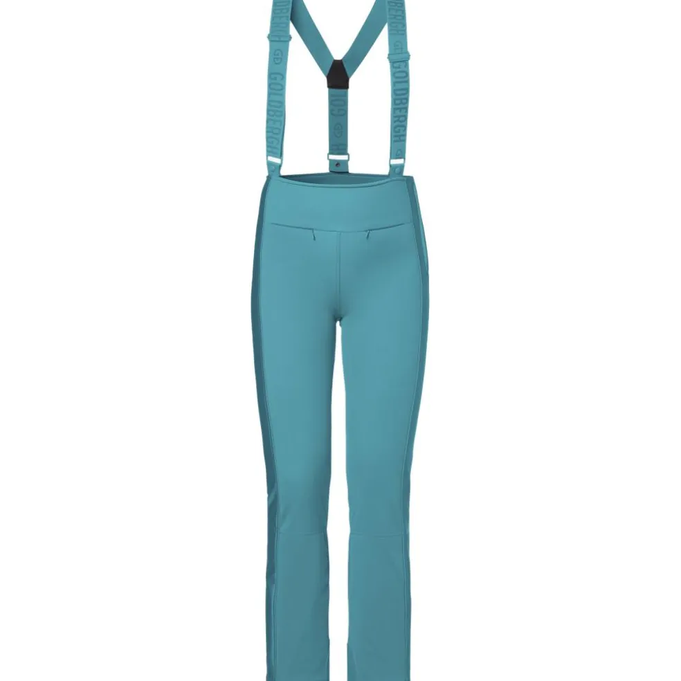 Goldbergh HIGH END softshell salopette skibroek dames turchese