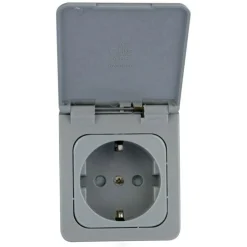 Haba C-line wandcontactdoos met klep grijs