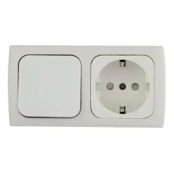 Haba C-line wandcontactdoos met schakelaar wit