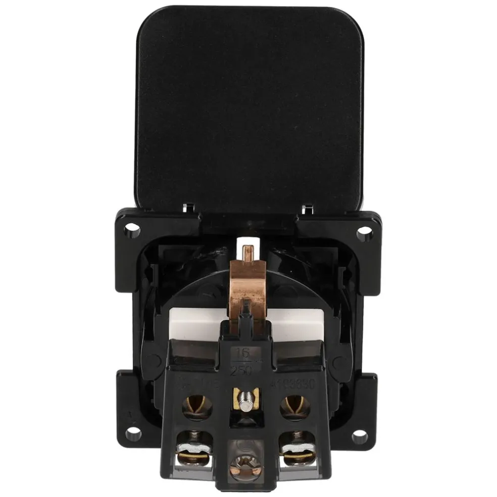 Haba C-Line wandcontactdoos met klep black