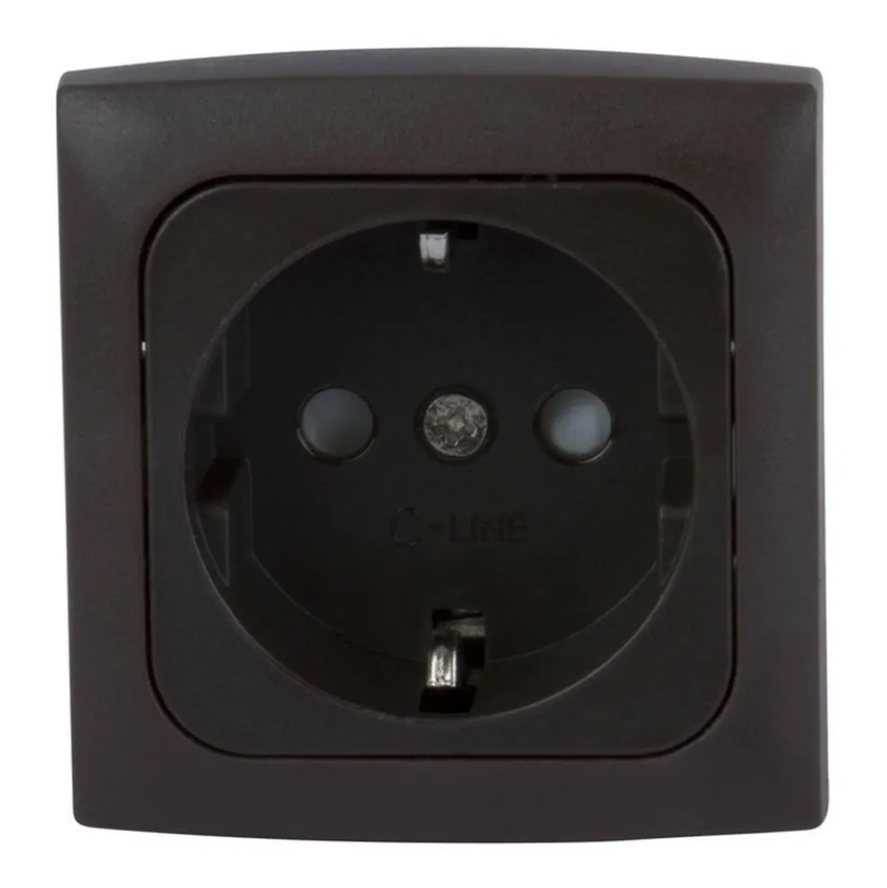 Haba C-line wandcontactdoos bruin