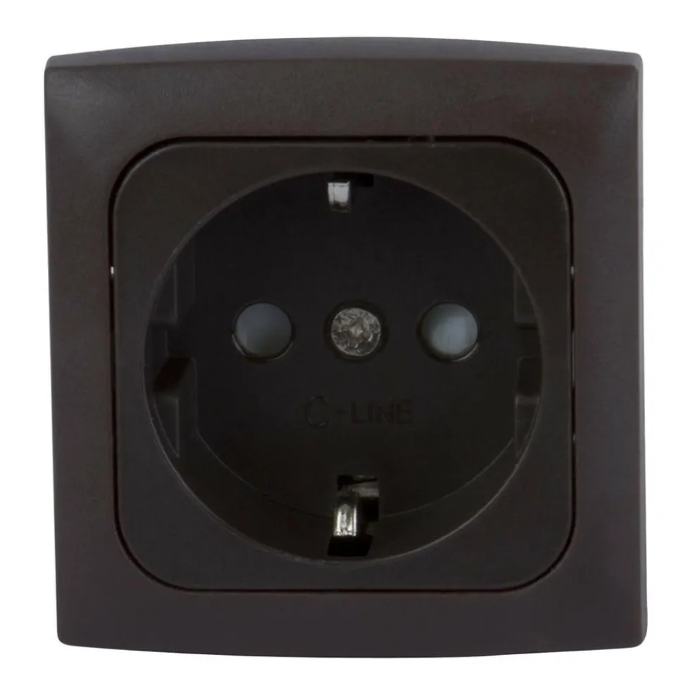 Haba C-line wandcontactdoos zwart