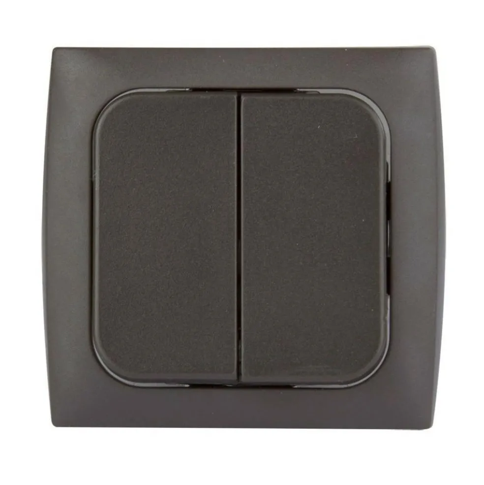 Haba C-line wipschakelaar dubbel bruin