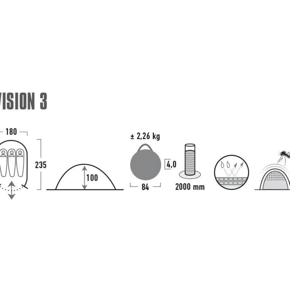 High Peak Vision 3 pop up tent black