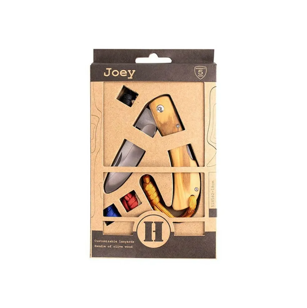 Homey's Joey EDC zakmes hout zilver