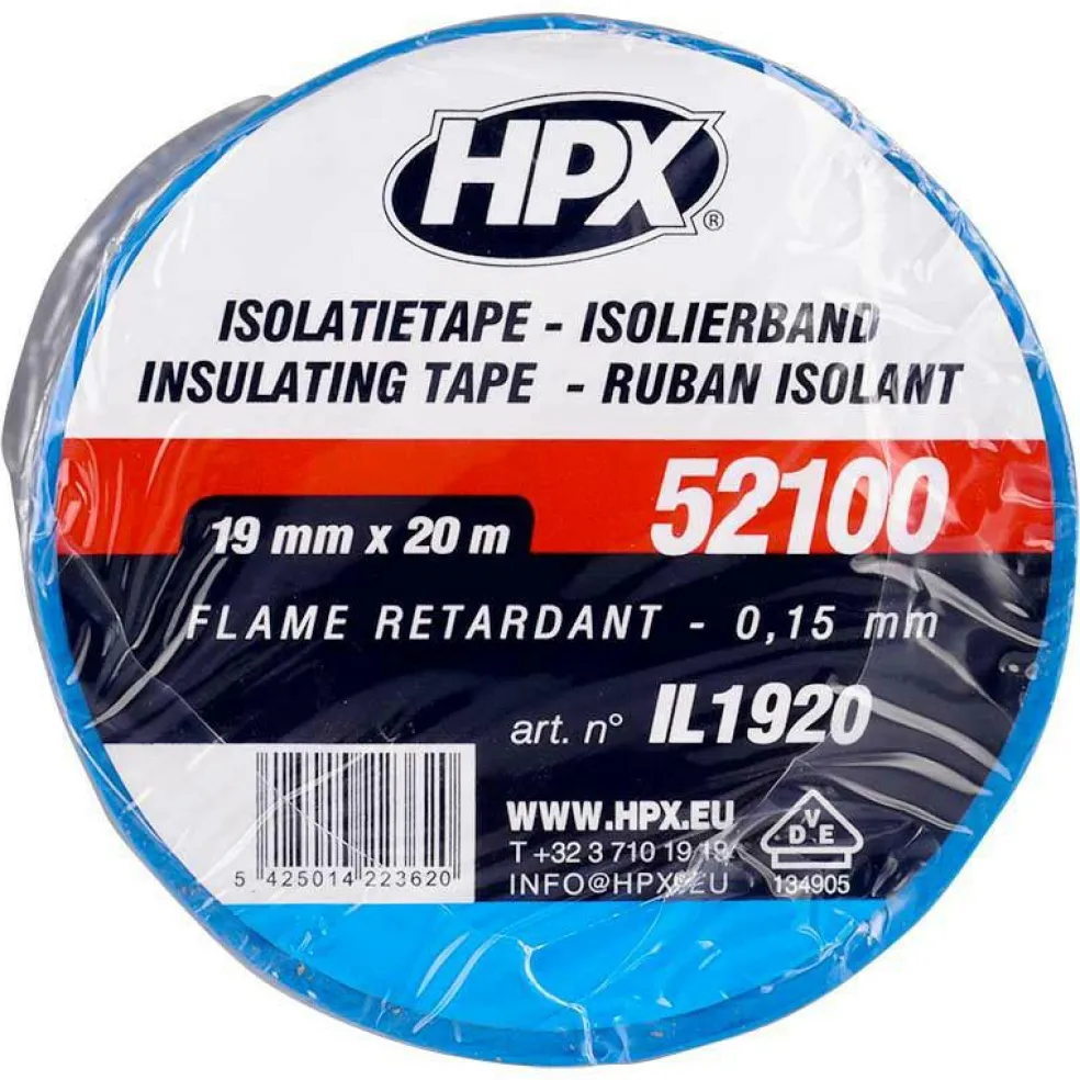 HPX 52100 isolatietape blauw 19 mm x 20 meter