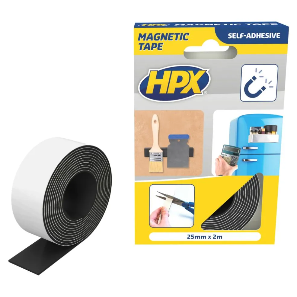 HPX Magneetband 25 mm x 2 m zwart