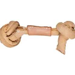 HuggleHounds Huggle-Hide Natural Leather Knotted Bone Medium hondenspeelgoed