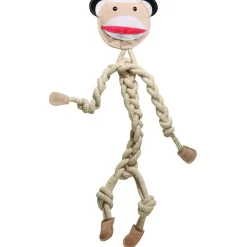 HuggleHounds Stuey Sock Monkey Natural Rope Knottie Extra Large hondenspeelgoed
