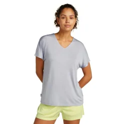 Icebreaker Drayden Reversible shirt dames grey quartz