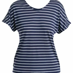 Icebreaker Drayden Reversible Stripe shirt dames midnight  navy snow