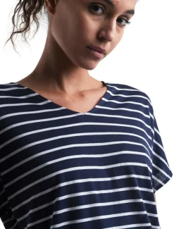 Icebreaker Drayden Reversible Stripe shirt dames midnight  navy snow