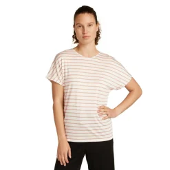 Icebreaker Drayden Reversible Stripe shirt dames ecru heather desert sand