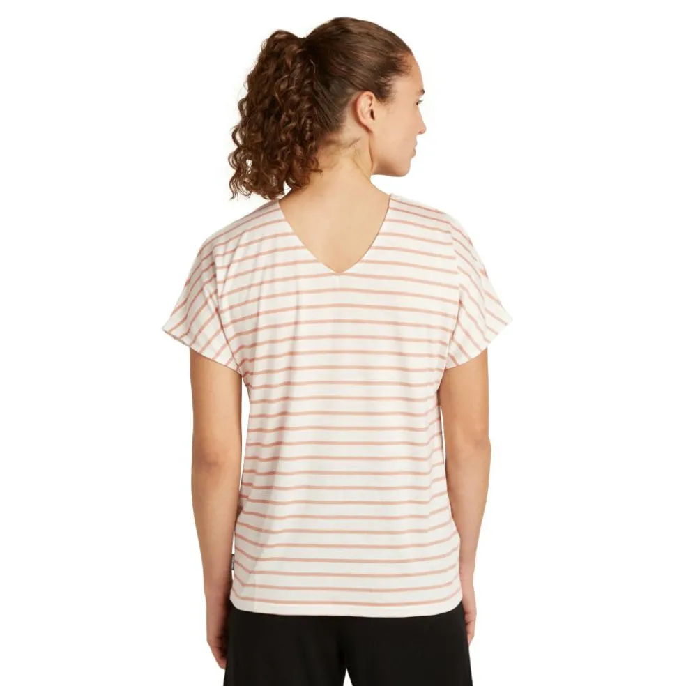 Icebreaker Drayden Reversible Stripe shirt dames ecru heather desert sand
