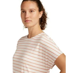 Icebreaker Drayden Reversible Stripe shirt dames ecru heather desert sand