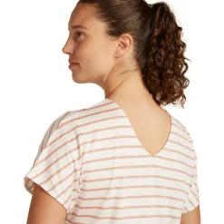 Icebreaker Drayden Reversible Stripe shirt dames ecru heather desert sand