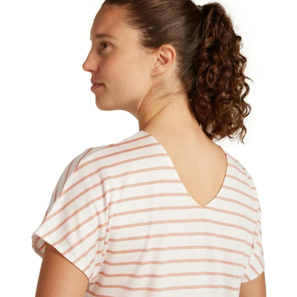 Icebreaker Drayden Reversible Stripe shirt dames ecru heather desert sand