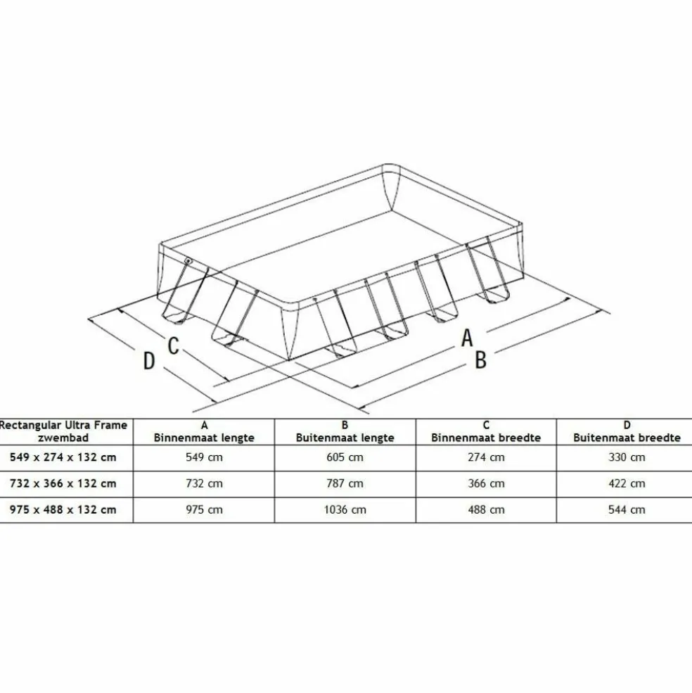 Intex Ultra XTR Frame Rectangular 549 x 274 x 132 zwembad