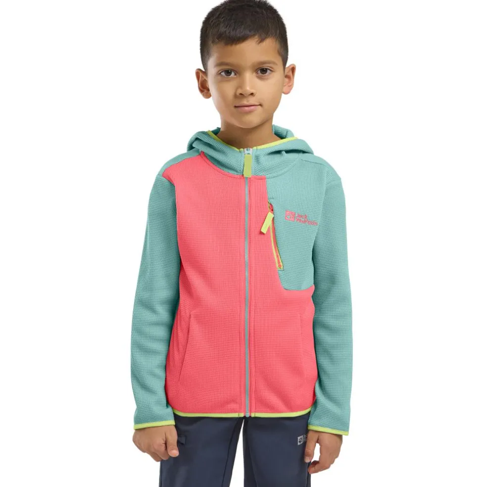 Jack Wolfskin Actamic Grid fleece vest junior sunset coral