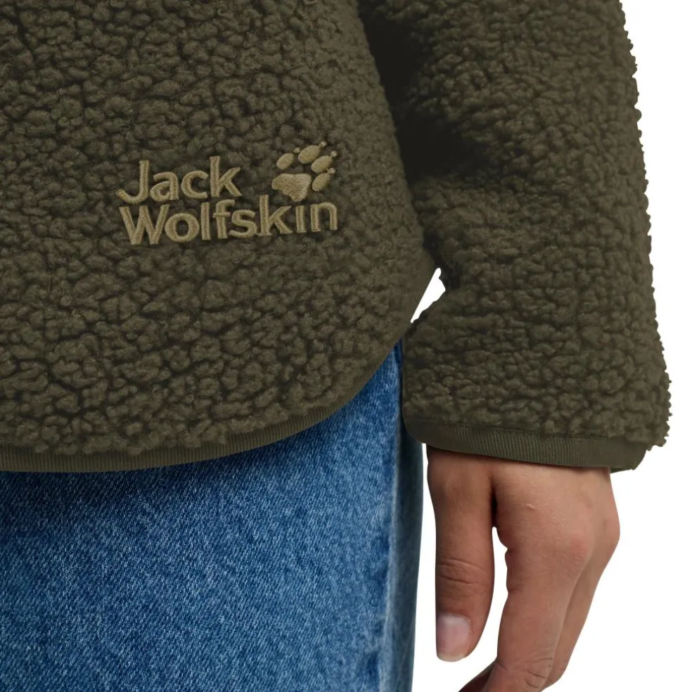 Jack Wolfskin High Curl fleece vest dames obsidian moss