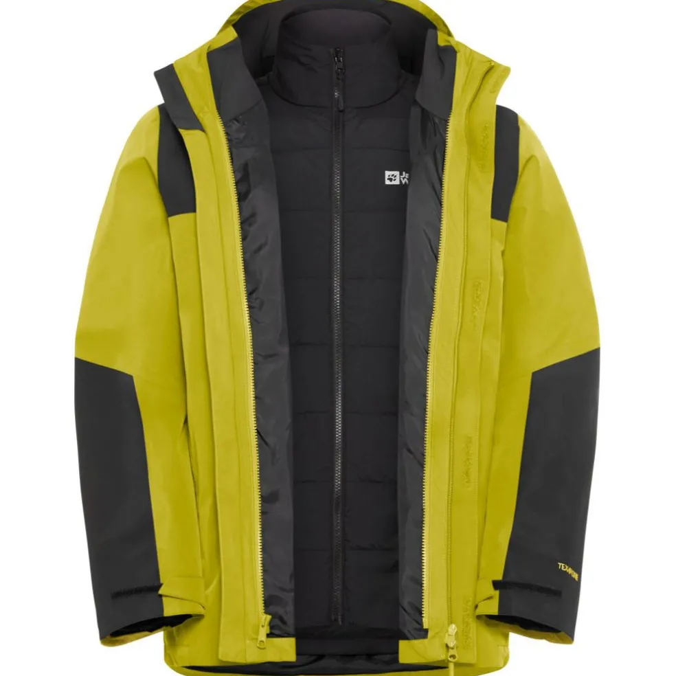 Jack Wolfskin Jasper 3-in-1 outdoor jack heren chartreuse