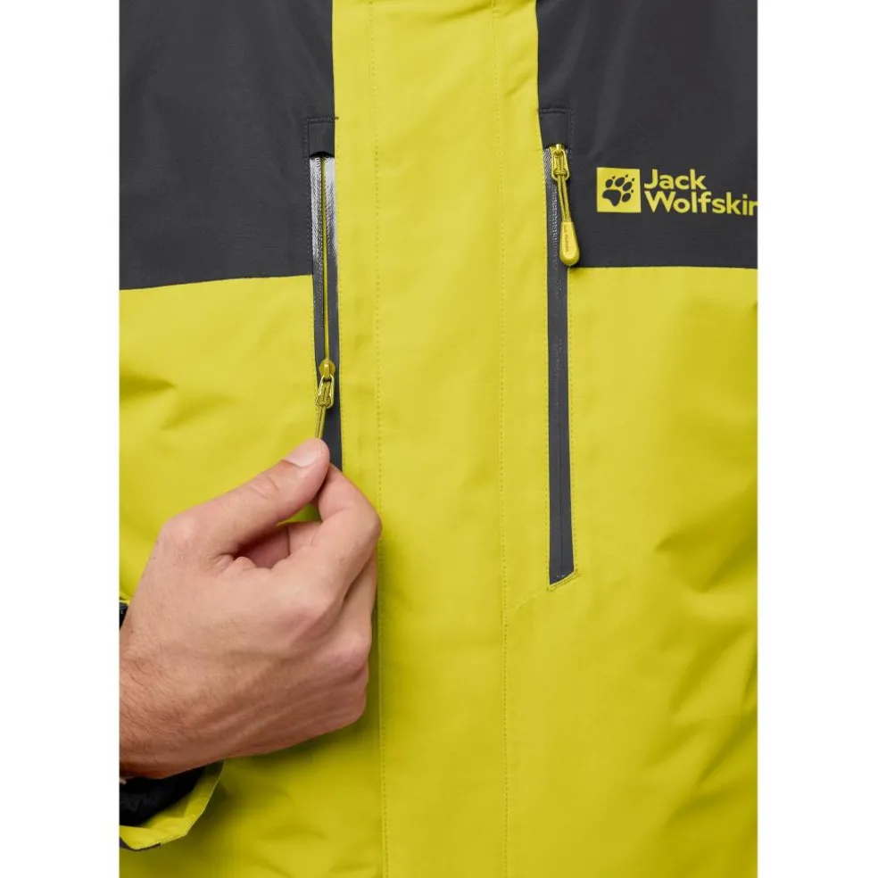 Jack Wolfskin Jasper 3-in-1 outdoor jack heren chartreuse