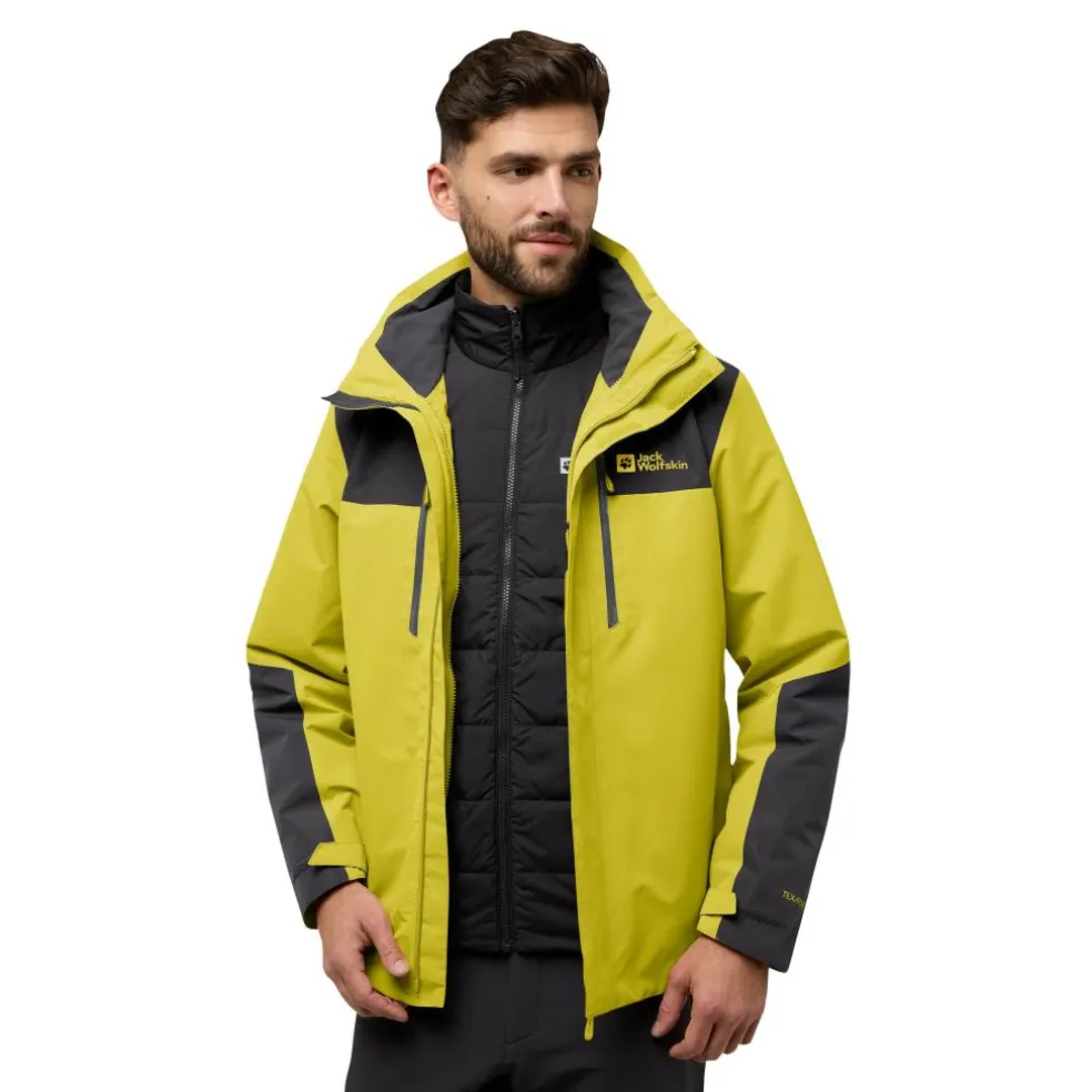 Jack Wolfskin Jasper 3-in-1 outdoor jack heren chartreuse
