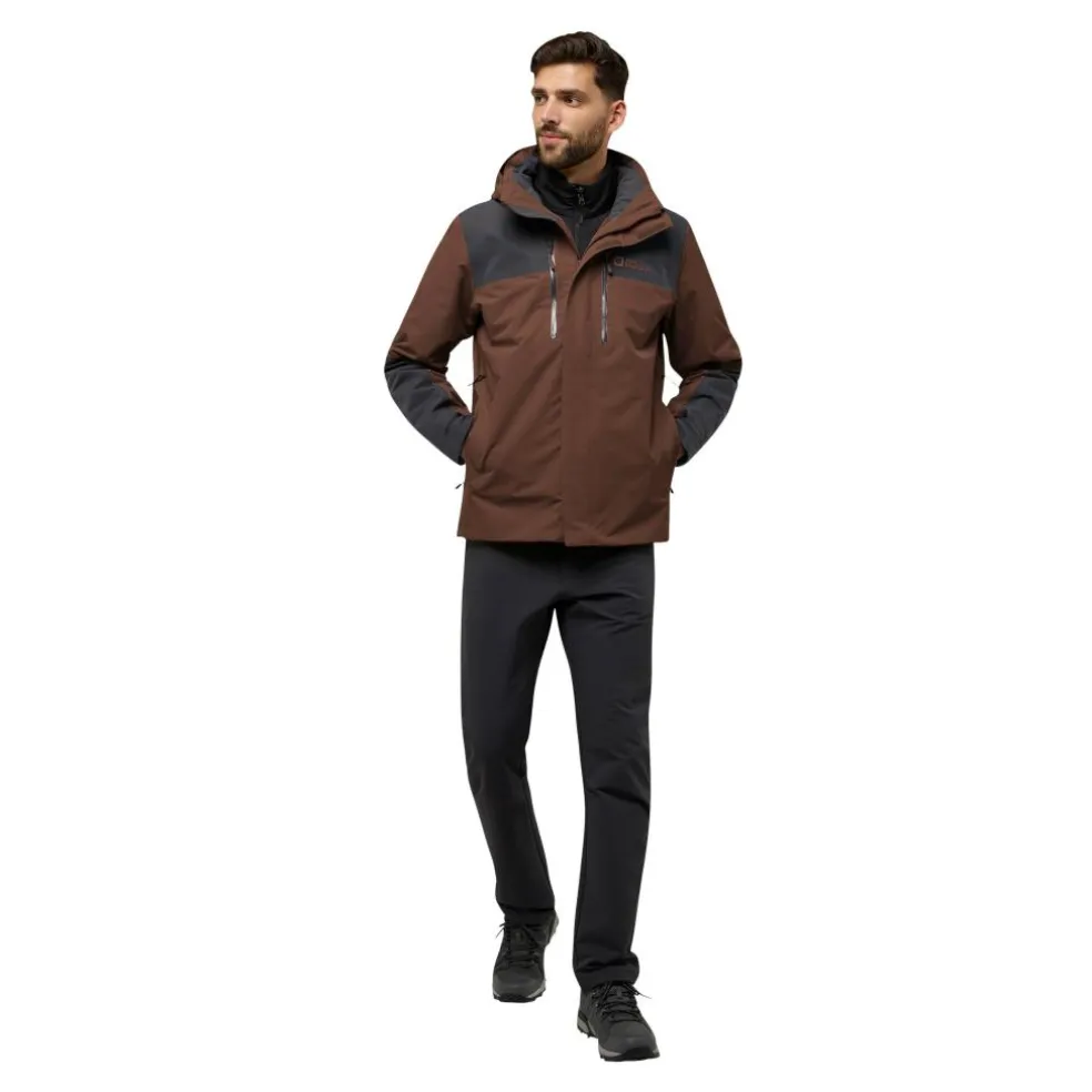 Jack Wolfskin Jasper 3-in-1 outdoor jack heren hot choc