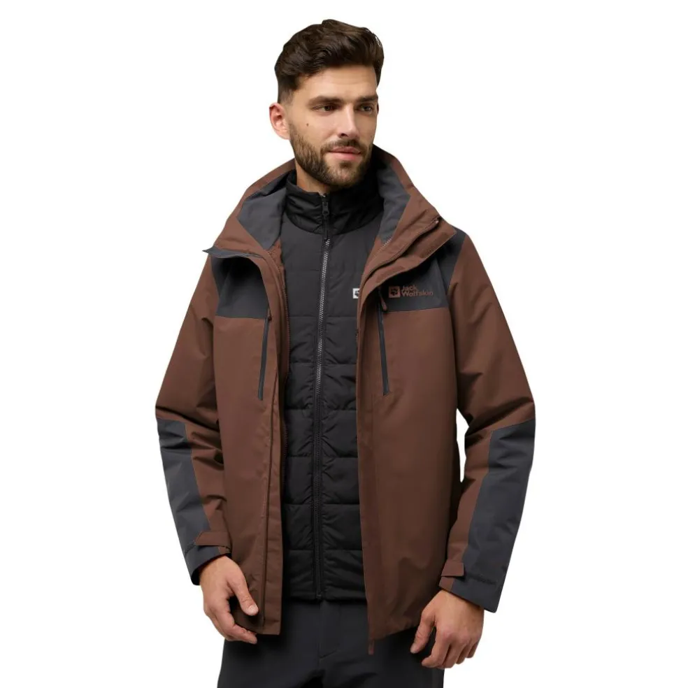 Jack Wolfskin Jasper 3-in-1 outdoor jack heren hot choc