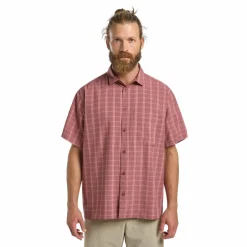 Jack Wolfskin Meseta overhemd heren check dark rust