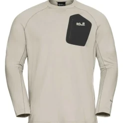 Jack Wolfskin Prelight Trail Crew shirt heren pale sand
