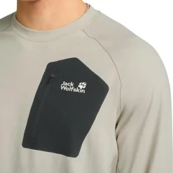 Jack Wolfskin Prelight Trail Crew shirt heren pale sand