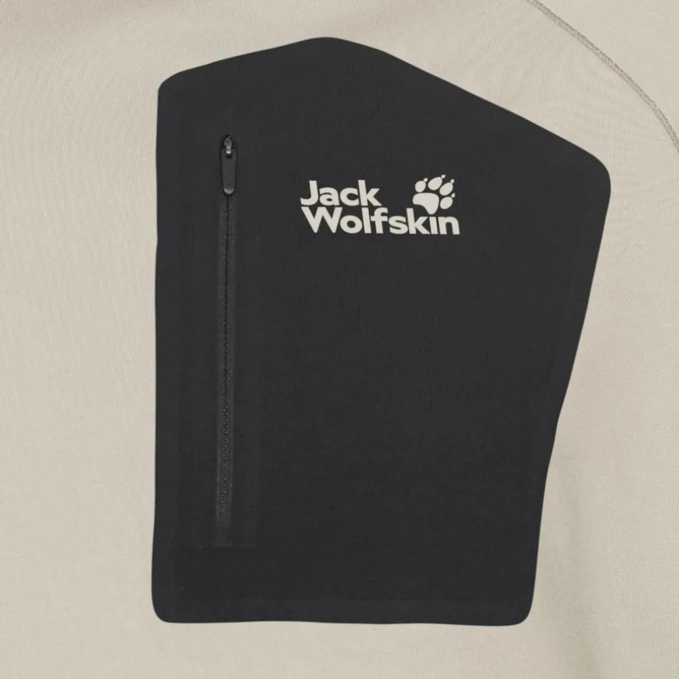 Jack Wolfskin Prelight Trail Crew shirt heren pale sand