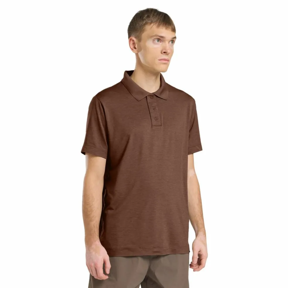 Jack Wolfskin Travel polo heren dark rust heather