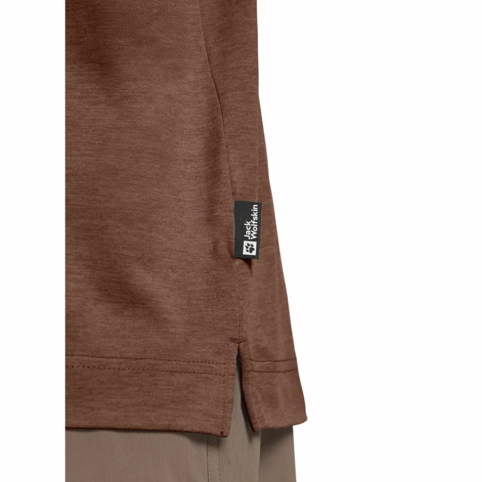 Jack Wolfskin Travel polo heren dark rust heather