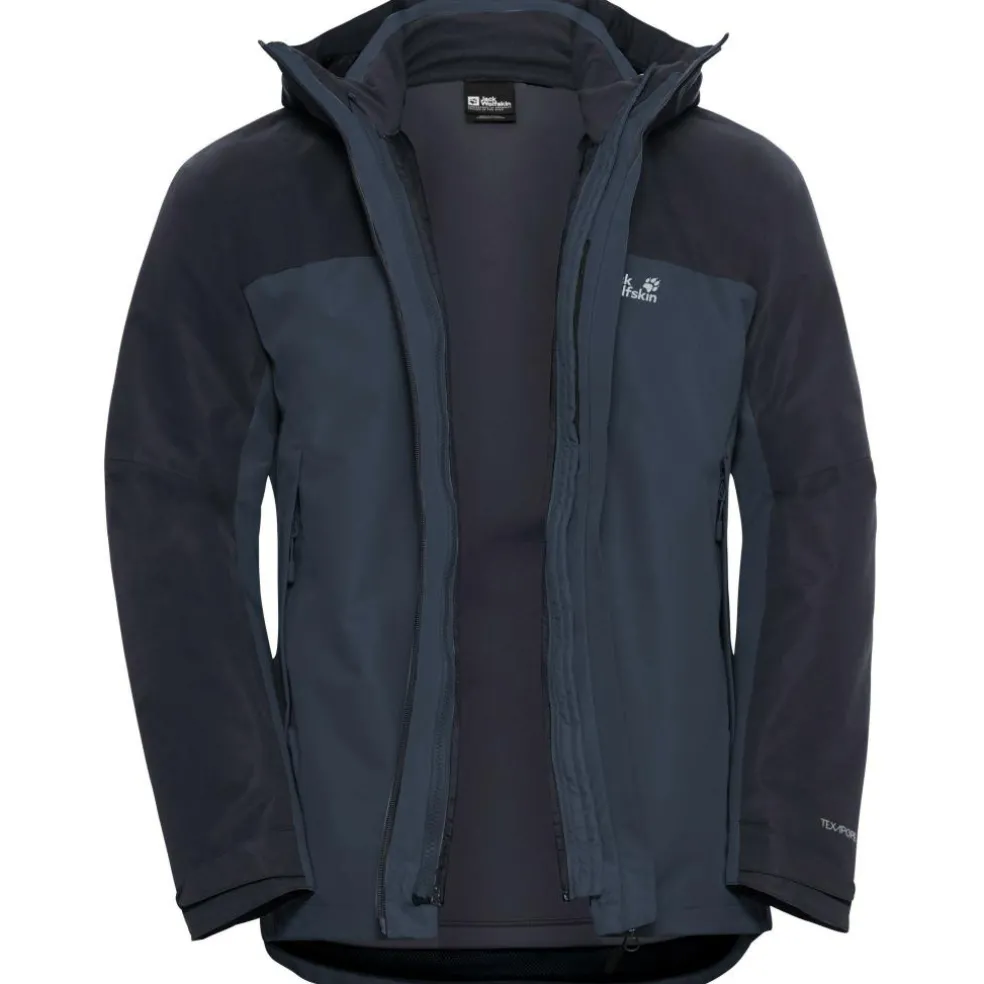 Jack Wolfskin Wild Places 3-in-1 outdoor jack heren midnight sky