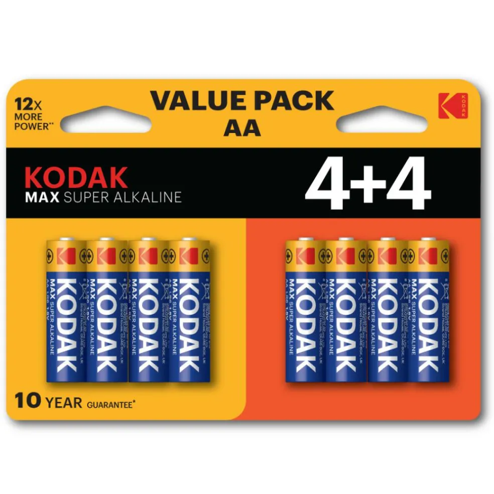 Kodak Max Alkaline AA batterij 8-pack