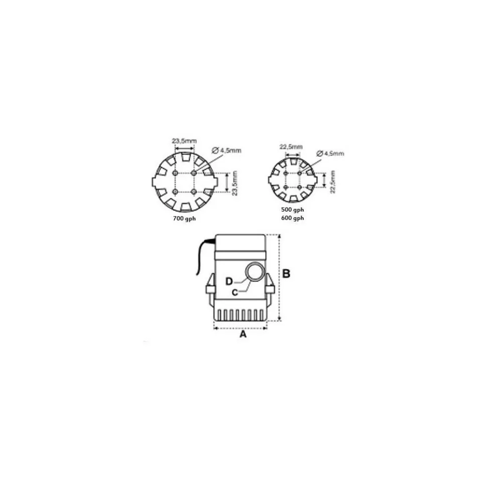 Lalizas 500 GPH bilgepomp