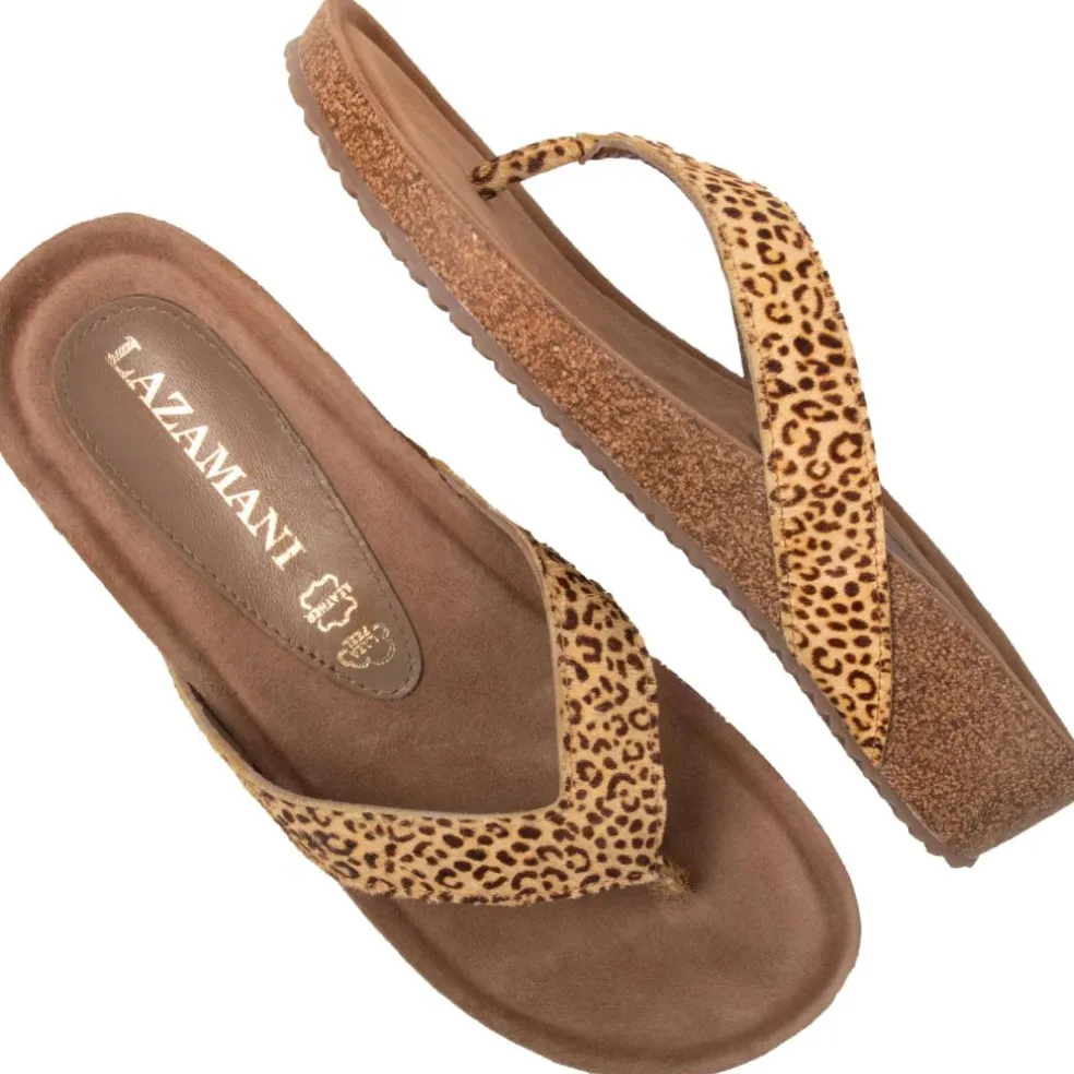 Lazamani Laura slippers dames leopard