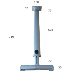 Lippert Tafelpoot aluminium bovenknik met verstelbare  T-voet
