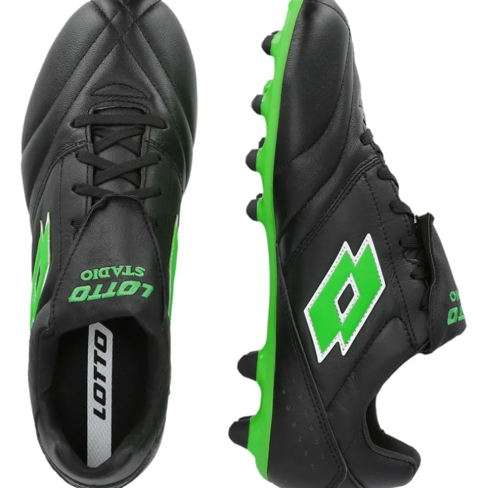 Lotto Stadio 200 FG voetbalschoenen heren all black spring green