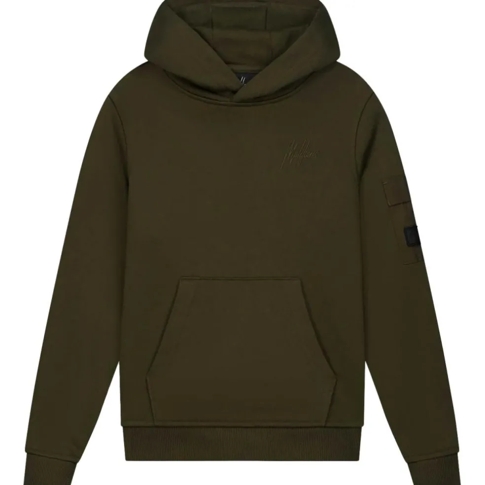 Malelions Nylon Pocket hoodie junior moss green