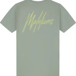 Malelions Striped Signature shirt junior agave green