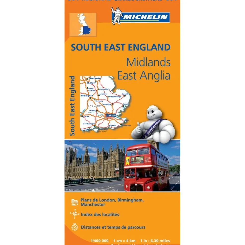 Michelin 504 Zuidoost-Engeland Midlands East Anglia wegenkaart