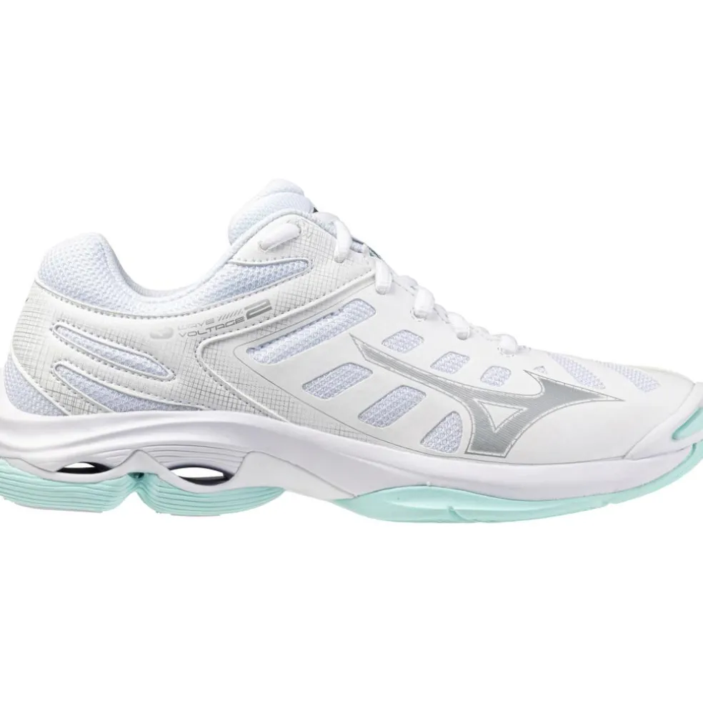 Mizuno Wave Voltage 2 indoorschoenen dames white blue tint