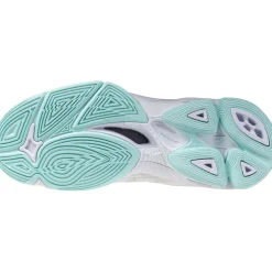Mizuno Wave Voltage 2 indoorschoenen dames white blue tint