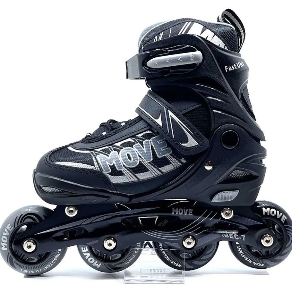 Move Fast Uni verstelbare inline skates junior black