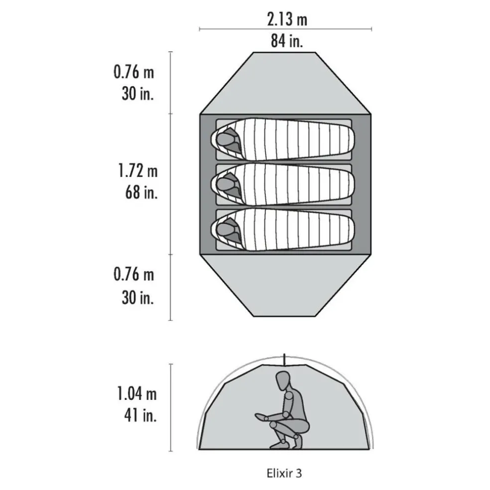 MSR Elixir 3 lichtgewicht koepeltent green