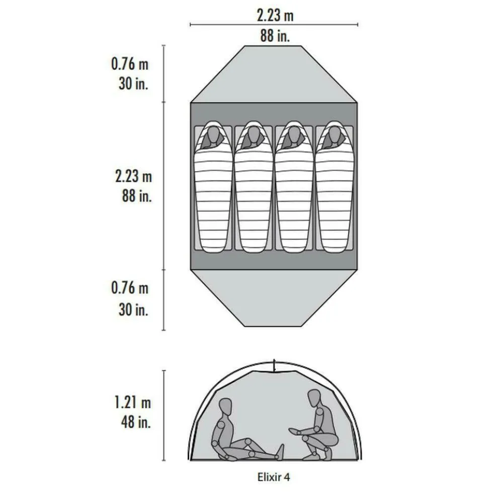 MSR Elixir 4 V2 lichtgewicht koepeltent red